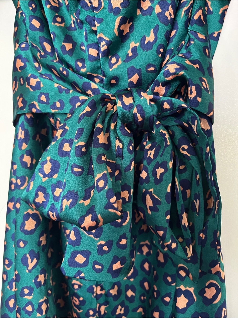 Hello Molly Off Shoulder Spiced Ginger Medley Maxi Dress in Green Leopard - Picture 12 of 16